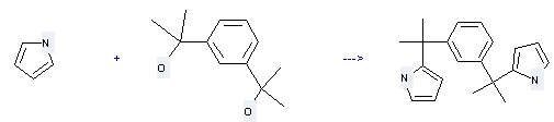1,3-Benzenedimethanol, α1,α1,α3,α3-tetramethyl- can be used to produce 1,3-bis-[1'-(pyrrol-2-yl)-1',1'-(dimethyl)methyl]benzene at the temperature of 20 °C